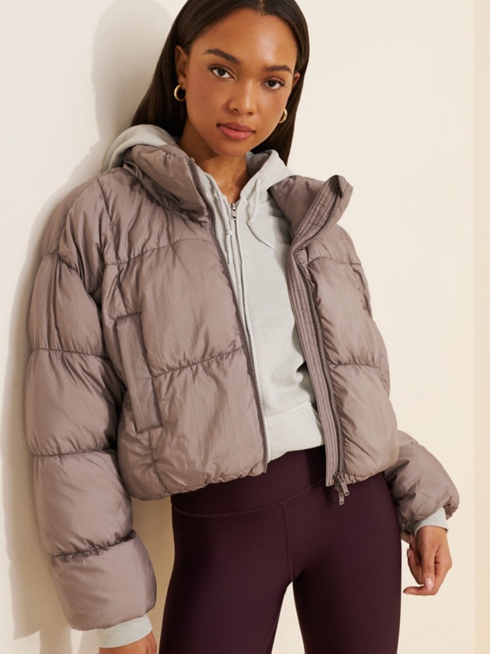 FP Movement In A Bubble Puffer Jacket by Free People - Light Grey